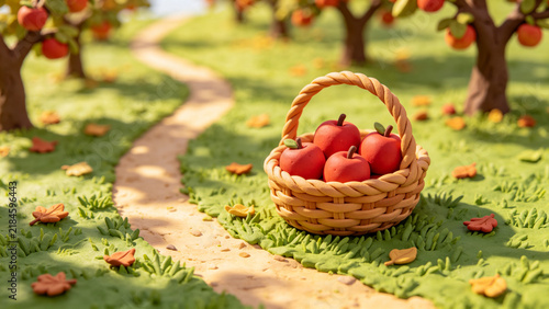 Plakat basket with apples