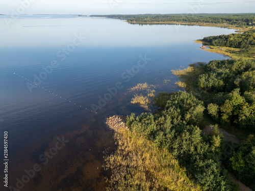 Фотография Calm Aerial Drone View of Kiviniemi Coastal Landscape in Oulu