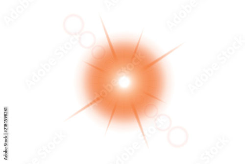 Golden Cinematic Lens Flare Light Streak with Bright Glow Effect Isolated on Transparent Background
