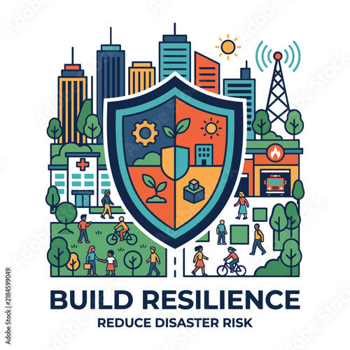Build resilience and reduce the disaster risk vector concept