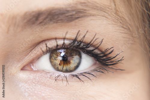 close up of female eye