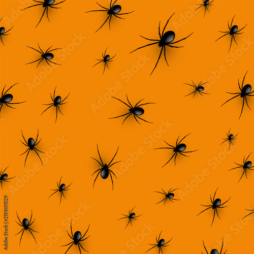 Spooky Halloween background with spider pattern design 