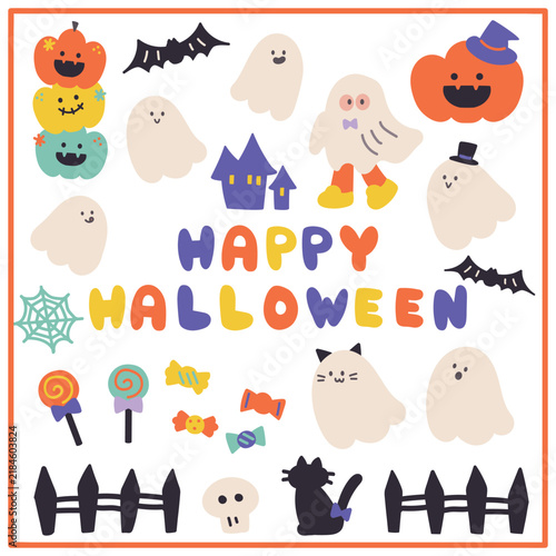 ハロウィンおばけ多めイラスト素材セット