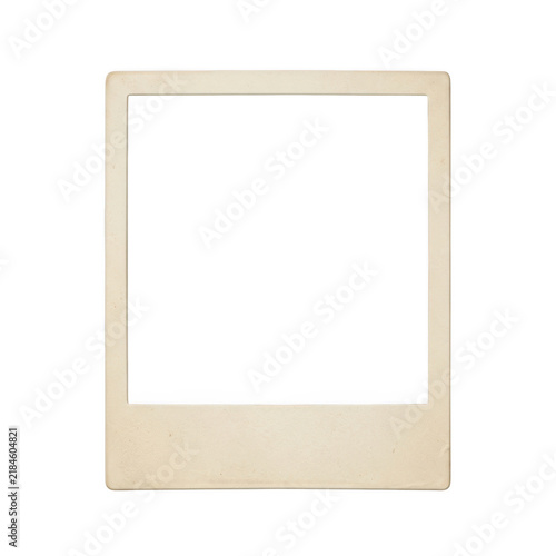 Vintage blank instant photo frame with aged paper texture