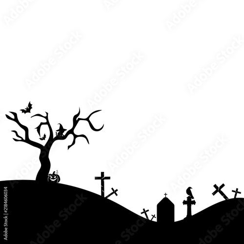 Halloween Cemetery Silhouette