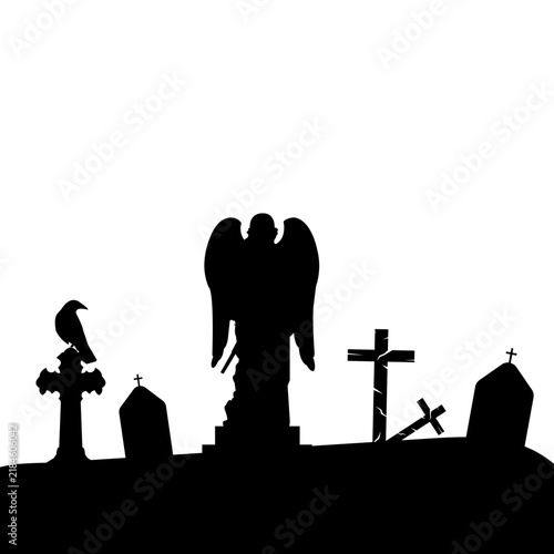 Halloween Cemetery Silhouette