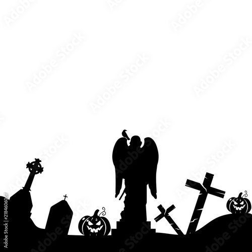 Halloween Cemetery Silhouette