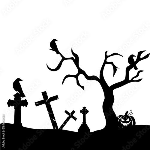 Halloween Cemetery Silhouette