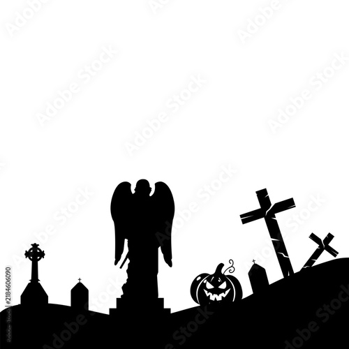 Halloween Cemetery Silhouette