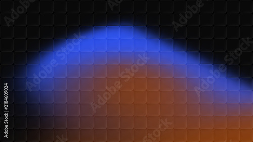 Obraz na płótnie Abstract cubic glass pattern gradient background with glowing blue and orange light