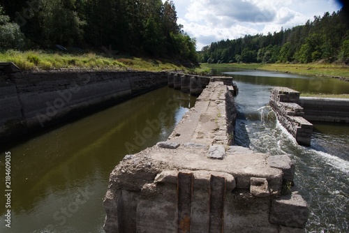 Принти на полотні extreme dry on orlik dam on vltava river czechia