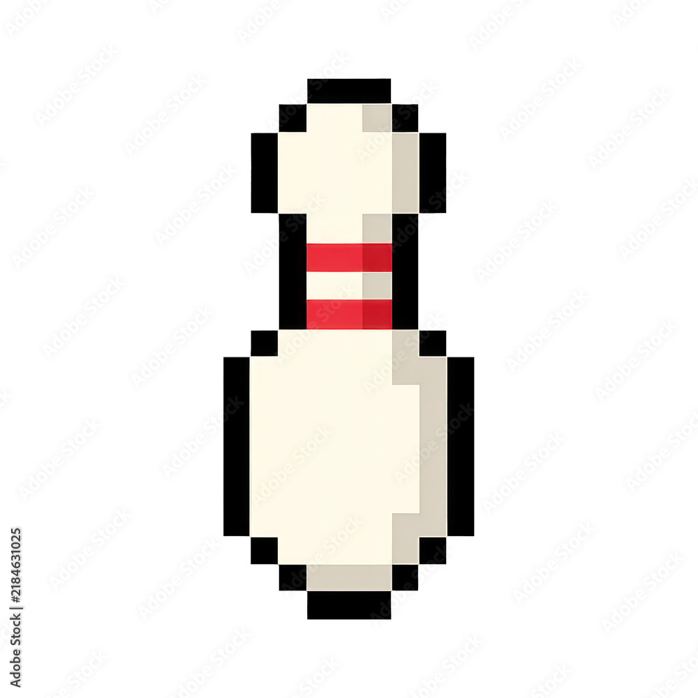 Obraz premium PNG Pixelated bowling pin art