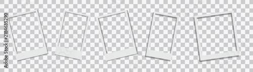 Rectangular photo frames are scattered on a transparent background silhouette
