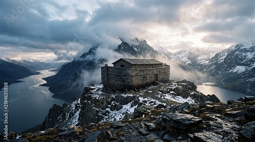 Noah's Ark Resting on the Rocky Summit of Mount Ararat