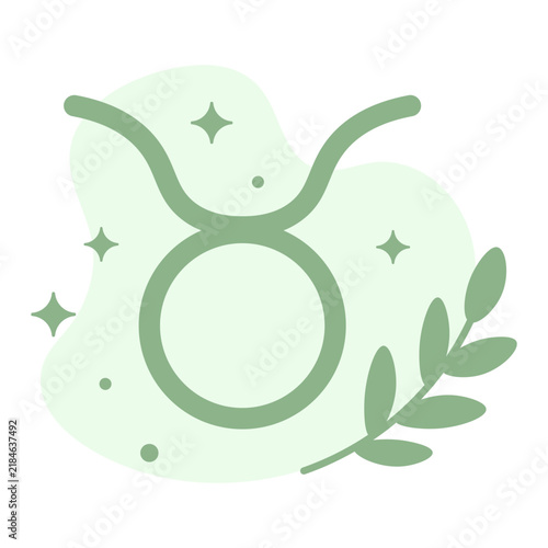Taurus Zodiac Sign Symbol Vector Illustration in Gentle Pastel Style