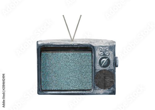  vintage television isolated on white backgrund