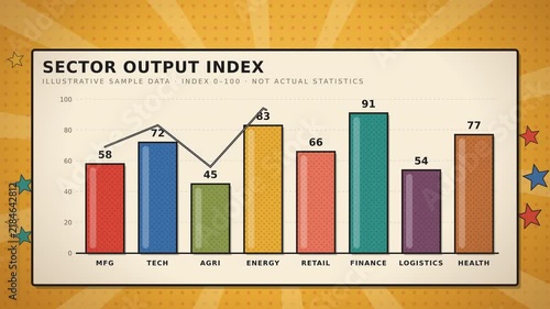 Bar graph bar chart business concept in pop art style 