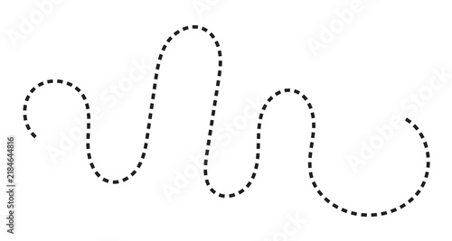 Canvastavla Abstract flowing dotted line with curved wave shape wave curve wavy path dashed