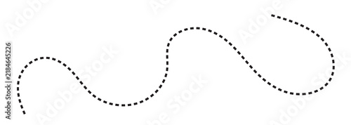 Фотография Curved dashed line graphic element for design with a singular flowing wavy line