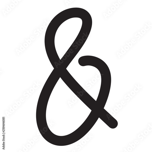 Black Ampersand Symbol Isolated On White Background.