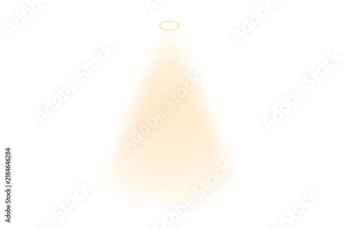 Realistic Spotlight Set with Golden Glowing Dust Particles and Warm Atmospheric Light Effect
