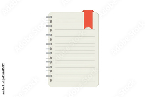 Obraz na płótnie Carnet de notes à spirales avec marque-page rouge