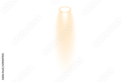 Realistic Spotlight Set with Golden Glowing Dust Particles and Warm Atmospheric Light Effect