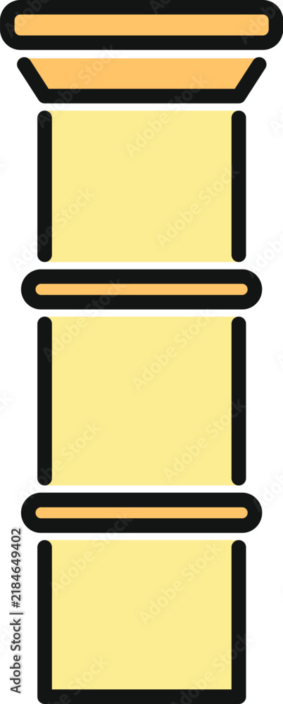 Obraz premium Architectural column abstract flat line icon representing stability and history