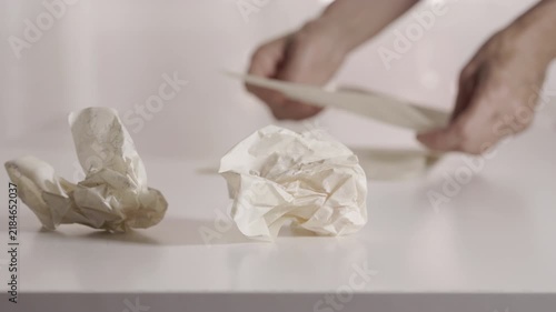 Reading a letter and throw crumpled paper away