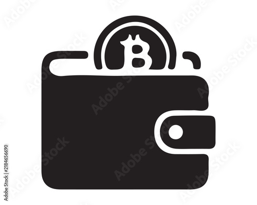 Bild auf Leinwand Bitcoin wallet icon symbol representing secure cryptocurrency storage with digit