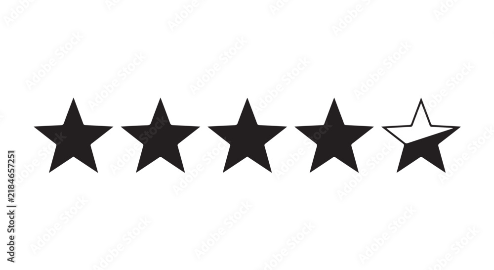 Fototapeta premium Five star rating and customer review evaluation icon, satisfaction feedback and quality assessment vector symbol