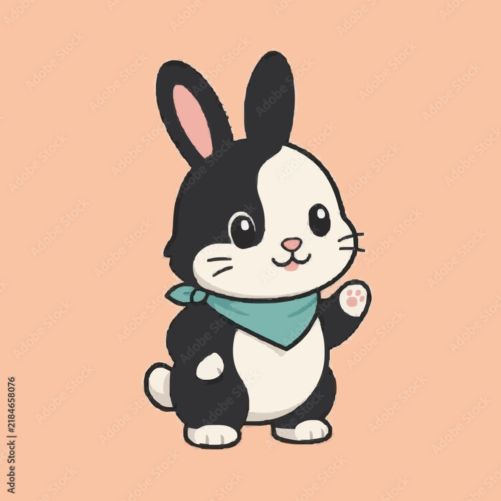Fototapeta premium Simple, modern rabbit icon image