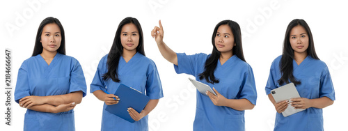 Set, Health worker demonstrates tools and gestures, PNG