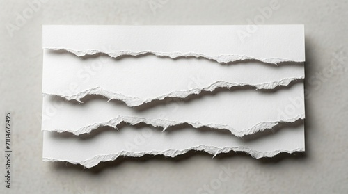 Torn Paper Texture - White Blank Sheet with Rough Edges