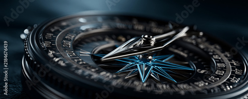 Obraz na płótnie modern, metallic compass rendered in 3d.