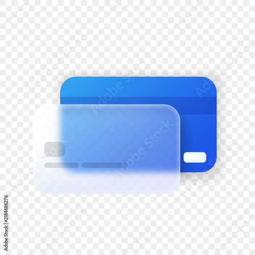 Glassmorphism Ui Payment Card Icon, PNG Ready, Vector Illustration