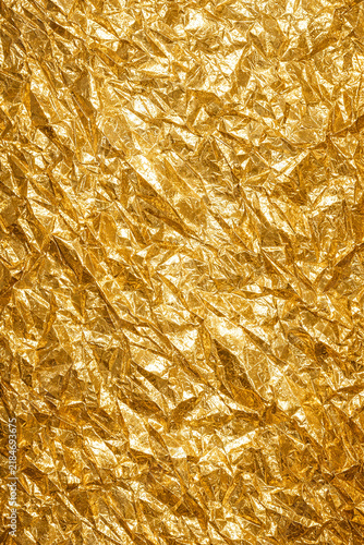 crinkled shimmering gold foil background