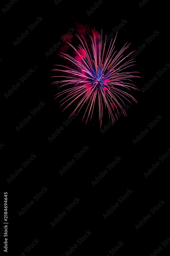 Fototapeta premium Vibrant fireworks in the night sky, Vienna, Austria