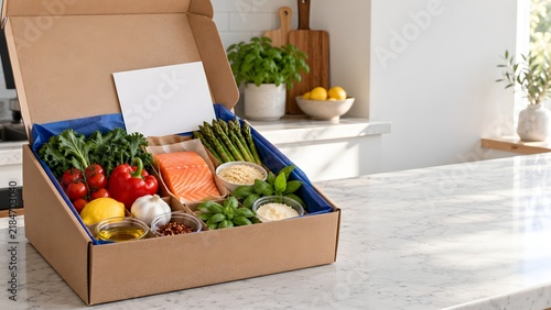 Meal Kit Box with Fresh Ingredients for Cooking