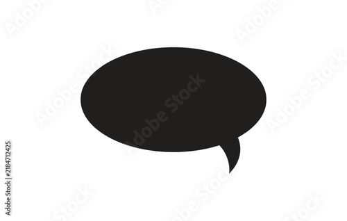 simple black oval speech bubble vector.