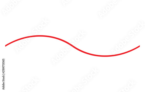 simple red horizontal curve line vector.