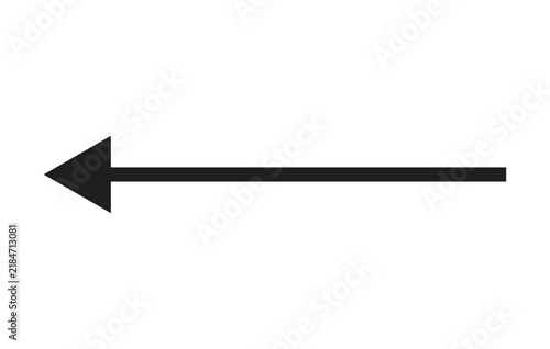 simple black left arrow symbol vector.