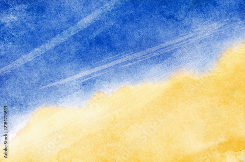 Retro flag of Ukraine with grunge texture.