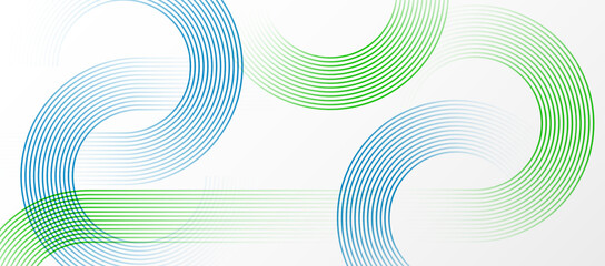 Handdoek met foto Kinderkamer Abstract blue and green wave background with circular lines  © kanpisut