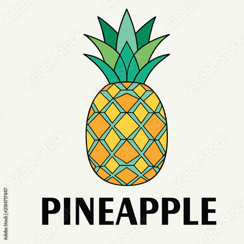 pineapple design vector cartoon illustration