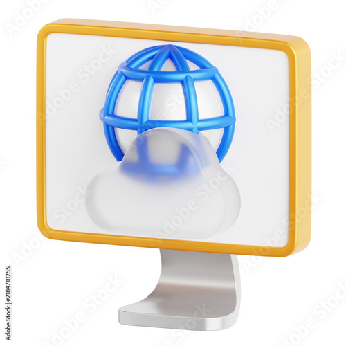 Plakat Cloud Website Hosting 3D Icon