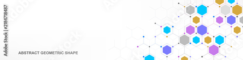 Abstract geometric background with hexagons shape pattern for banner or website header template