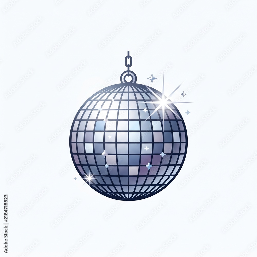 Fototapeta premium Shiny disco ball icon for party and nightclub event design