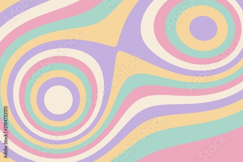 Groovy retro liquid blob background, pastel groovy 70s psychedelic wavy abstract wallpaper with copy space