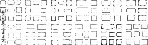 A collection of diverse geometric shapes and abstract design elements, presented as editable vector outlines, offering a versatile toolkit for graphic design projects and visual content creation.